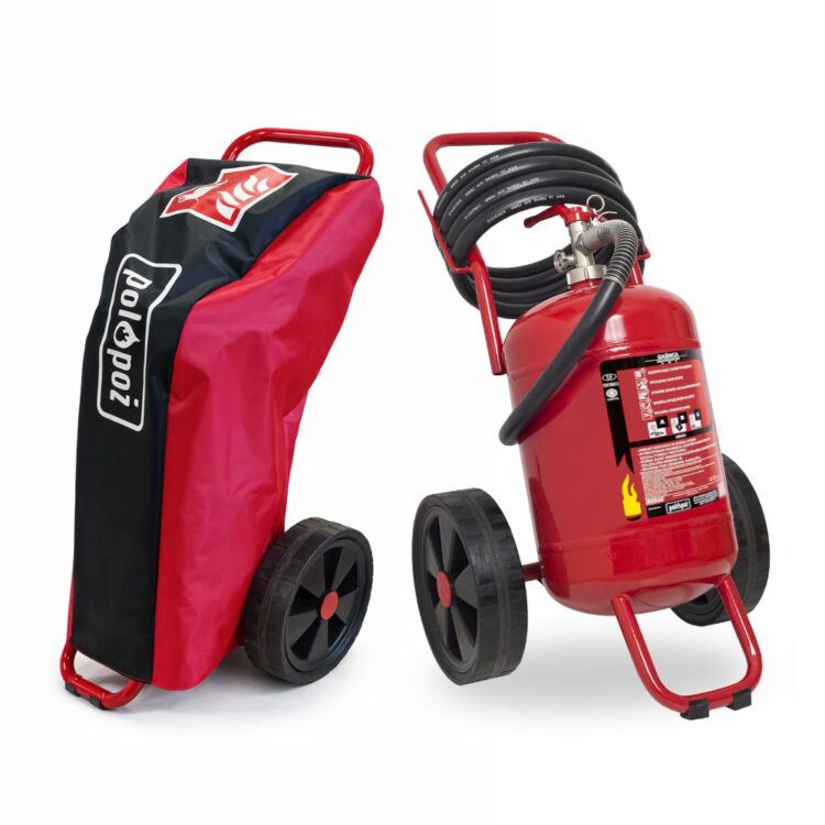 gaśnica przewoźna 25 kg do hali magazynowej