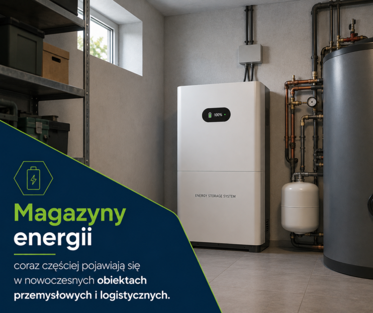 magazyn energii oparty o baterie litowo jonowe w budynku przemysłowym